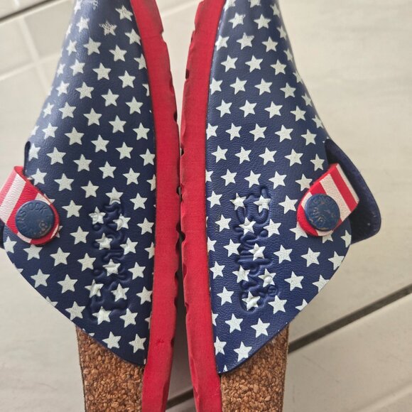 Birkenstock Birkis American Flag Patriotic Boston Clogs 13 - Picture 4 of 5